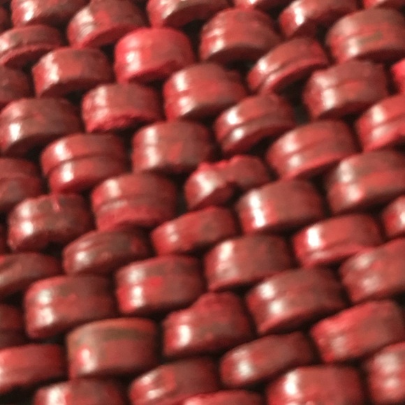 Beaded Stretch Belt Dark Red Interlocking Buckle - Picture 6 of 12